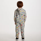 Kids Hooded Lounge Set | Grey Varsity