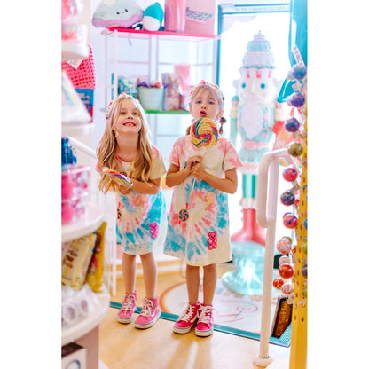 Girls Candyland Sequin Patch Tie-Dye Dress