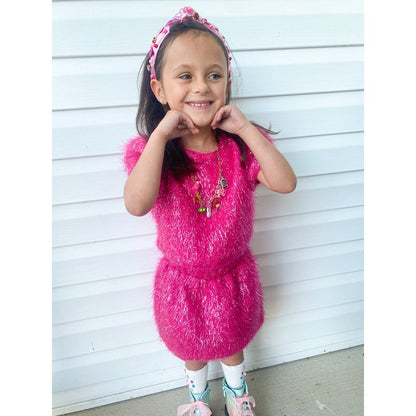 Girls Pink Sparkle Tinsel Set