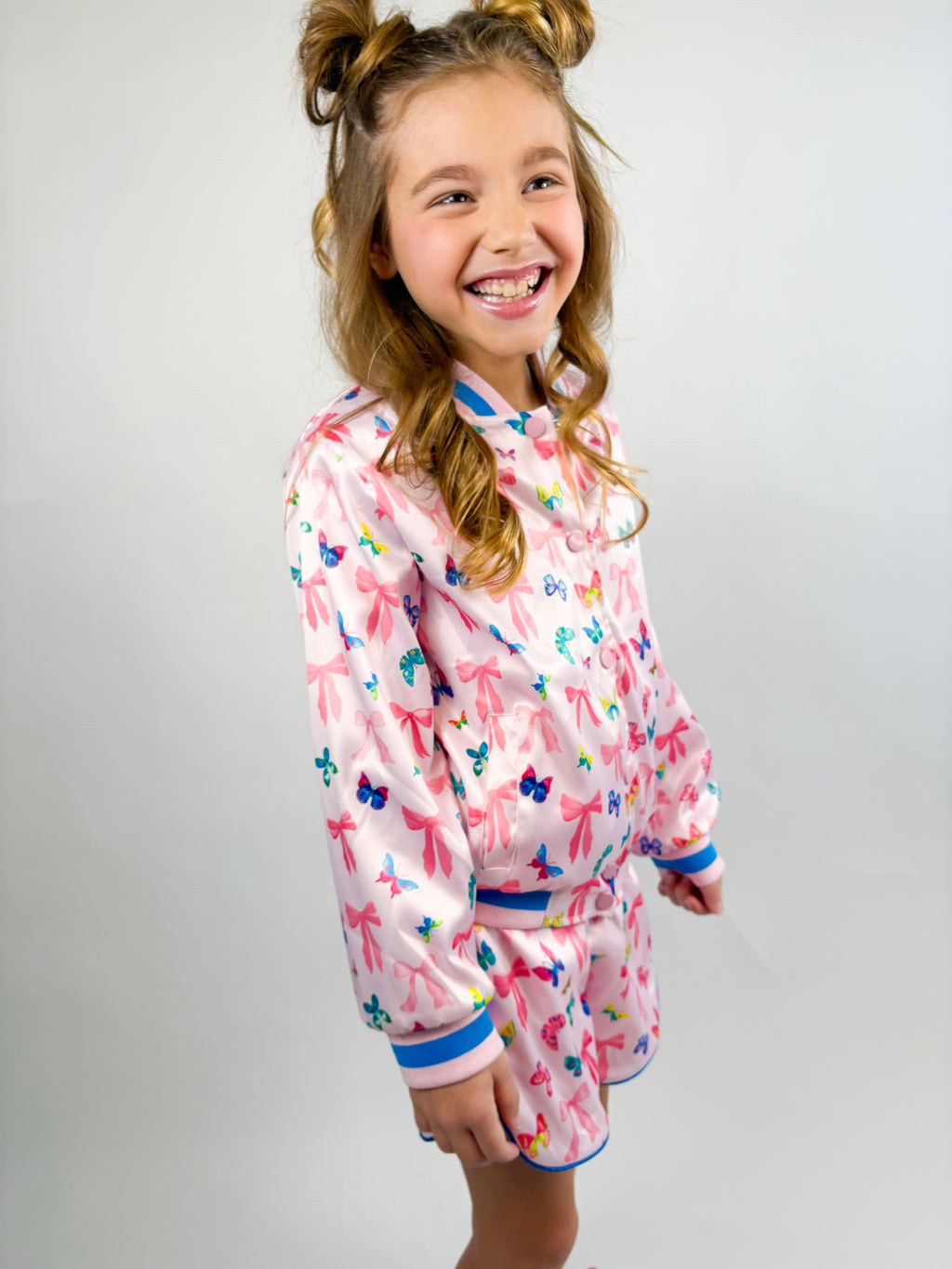 Girls Satin Bow Jacket