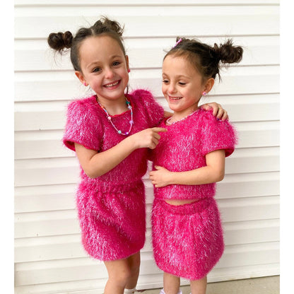 Girls Pink Sparkle Tinsel Set