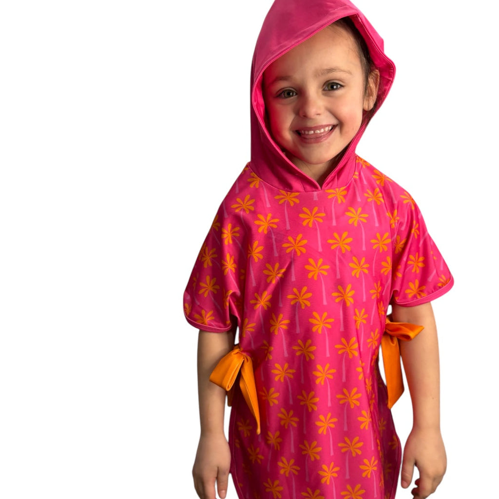 Pink Palm Tree Print Swimsuit Coverup