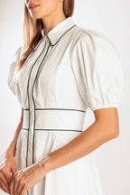 IN THE BREEZE WHITE WOVEN MIDI DRESS