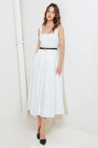 Women’s White Woven Midi Dress