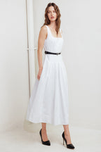 Women’s White Woven Midi Dress