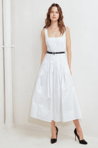 Women’s White Woven Midi Dress