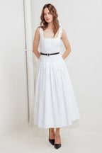 Women’s White Woven Midi Dress