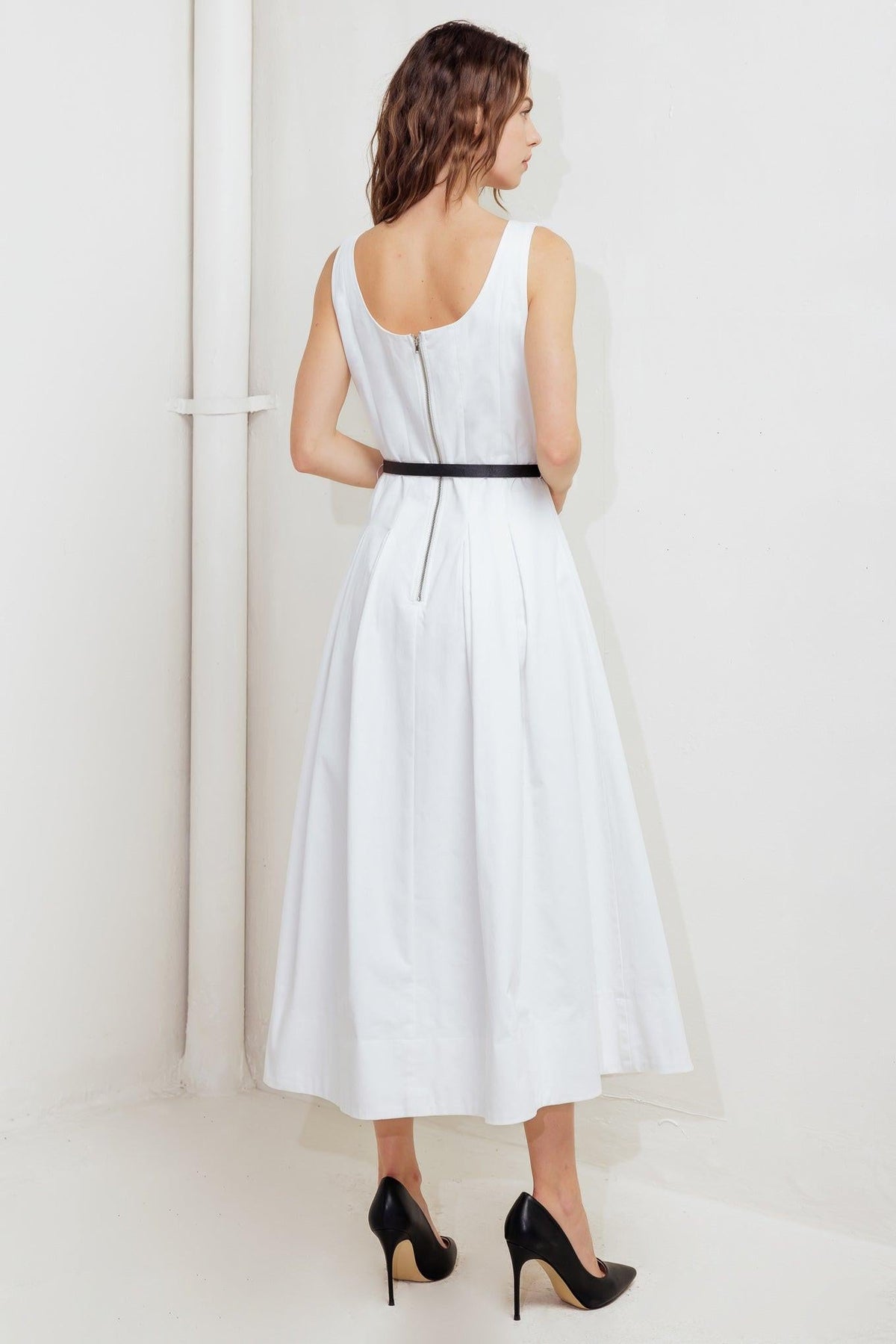 SUNDAY REVERIE WOVEN MIDI DRESS