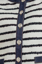 BONJOUR STRIPE WOVEN CROP JACKET