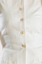 Women’s White Woven Vest