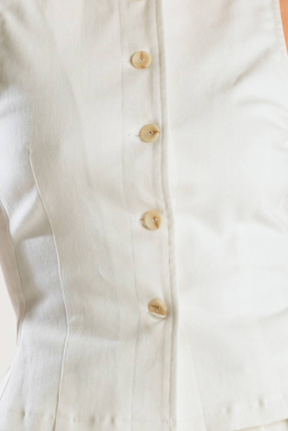 Women’s White Woven Vest