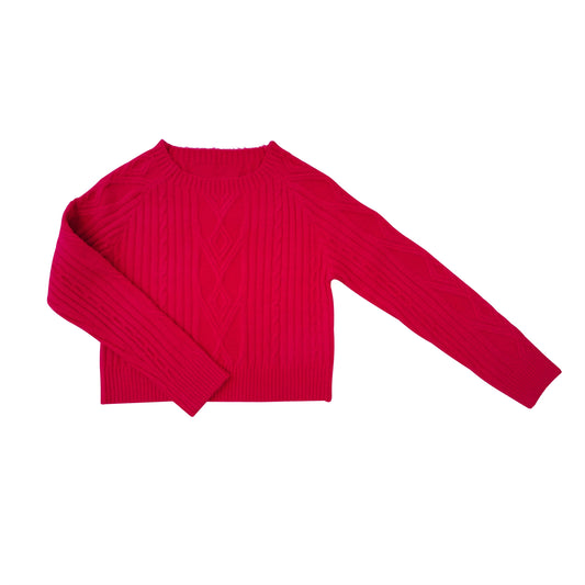 Braid-Knit Crewneck Sweater
