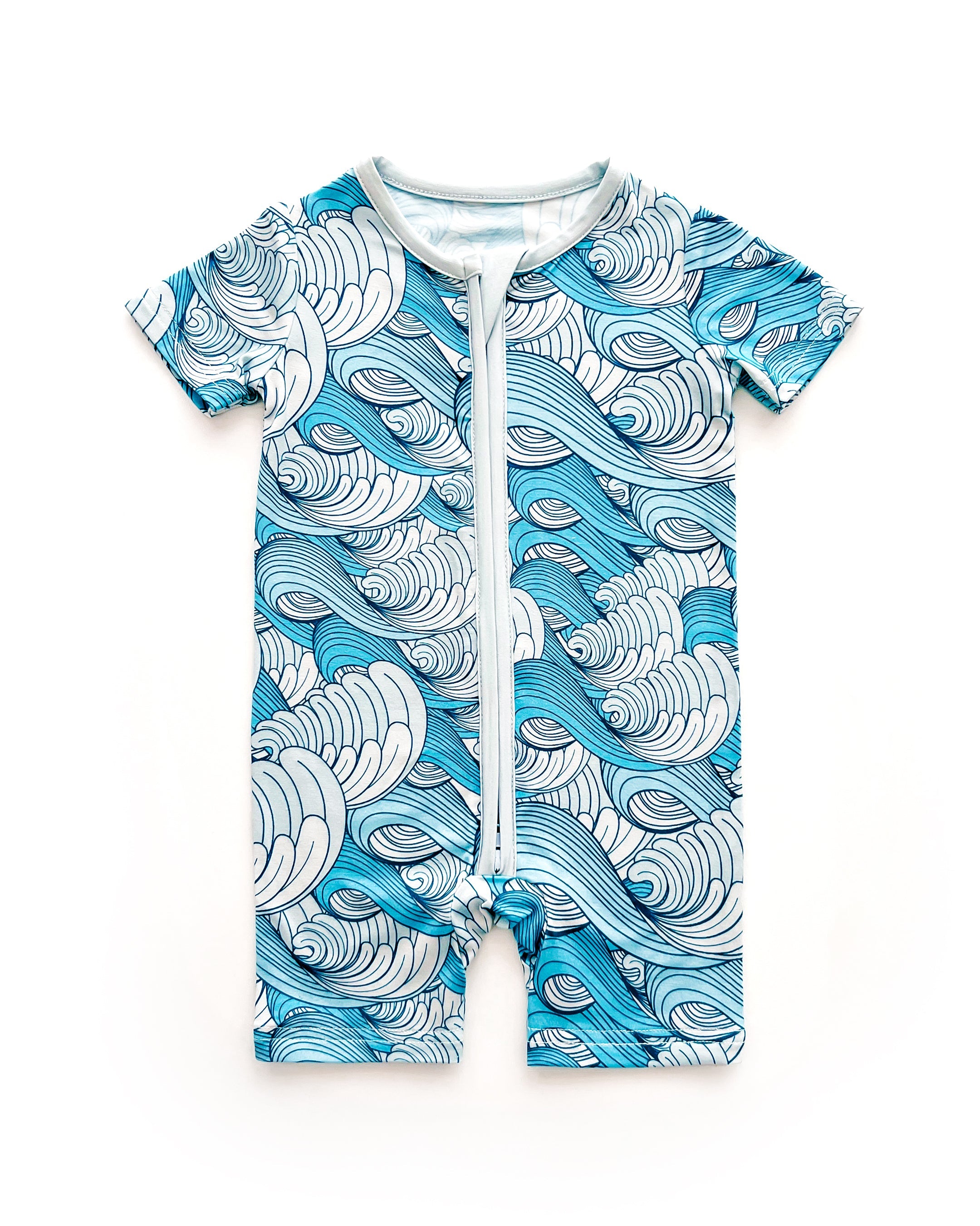 Baby Boy Delmar Bamboo Shorty Zipper Romper
