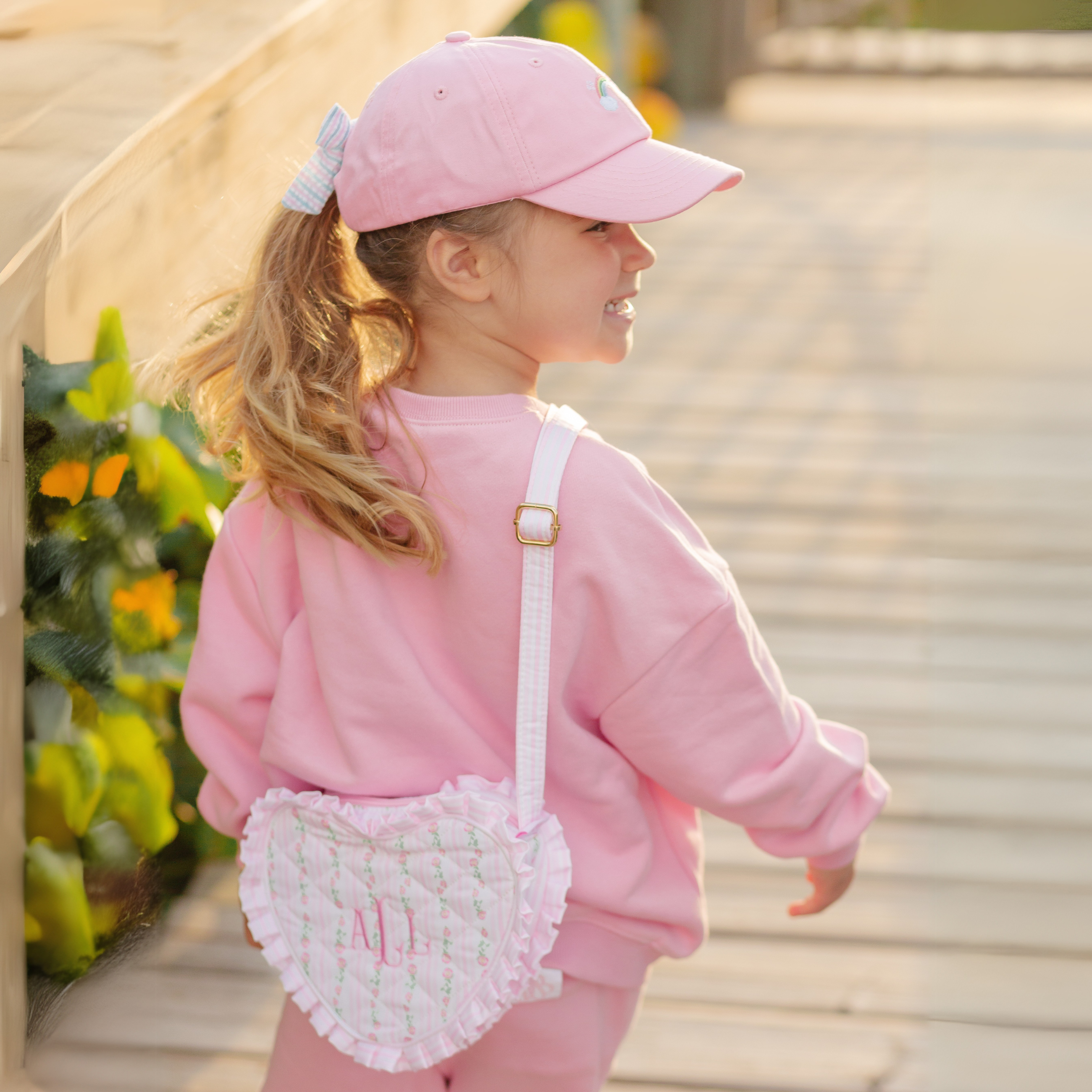 Quilted Floral Heart Purse