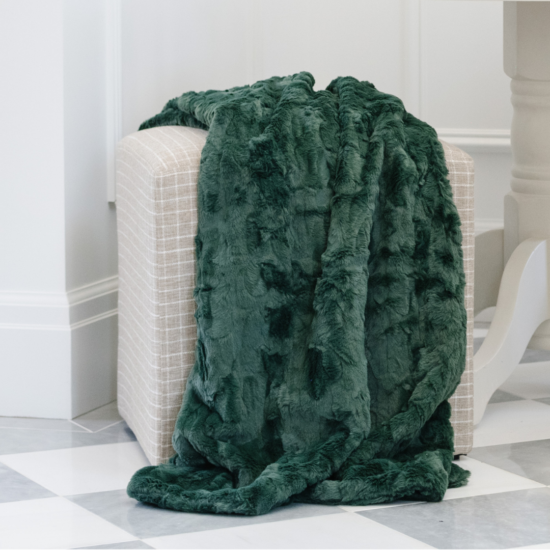 Patterned Faux Fur Throw Blanket