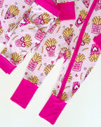 Baby Girl Bamboo Pajama Zip Romper