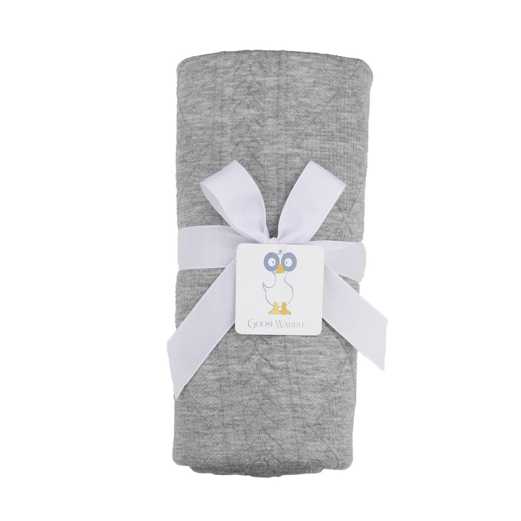 Gray Knit Baby Blanket – Soft & Stretchy 30" x 40"