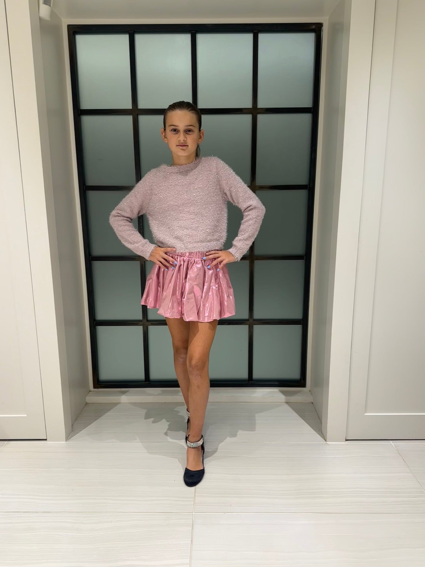 Pink Fuzzy Knit Sweater