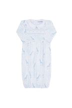Blue Giraffe Print Smocked Gown 
