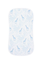 Blue Giraffe Print Burp Cloth