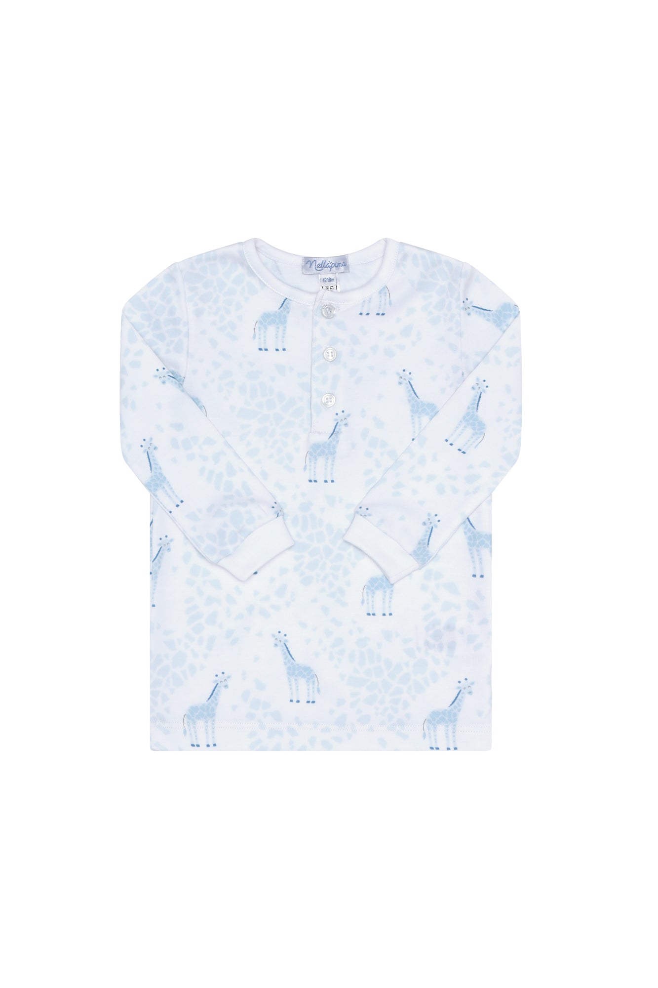 Blue Giraffe Print Pima Cotton Pajama