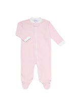 Pink Gingham Pima Cotton Zipper Footie