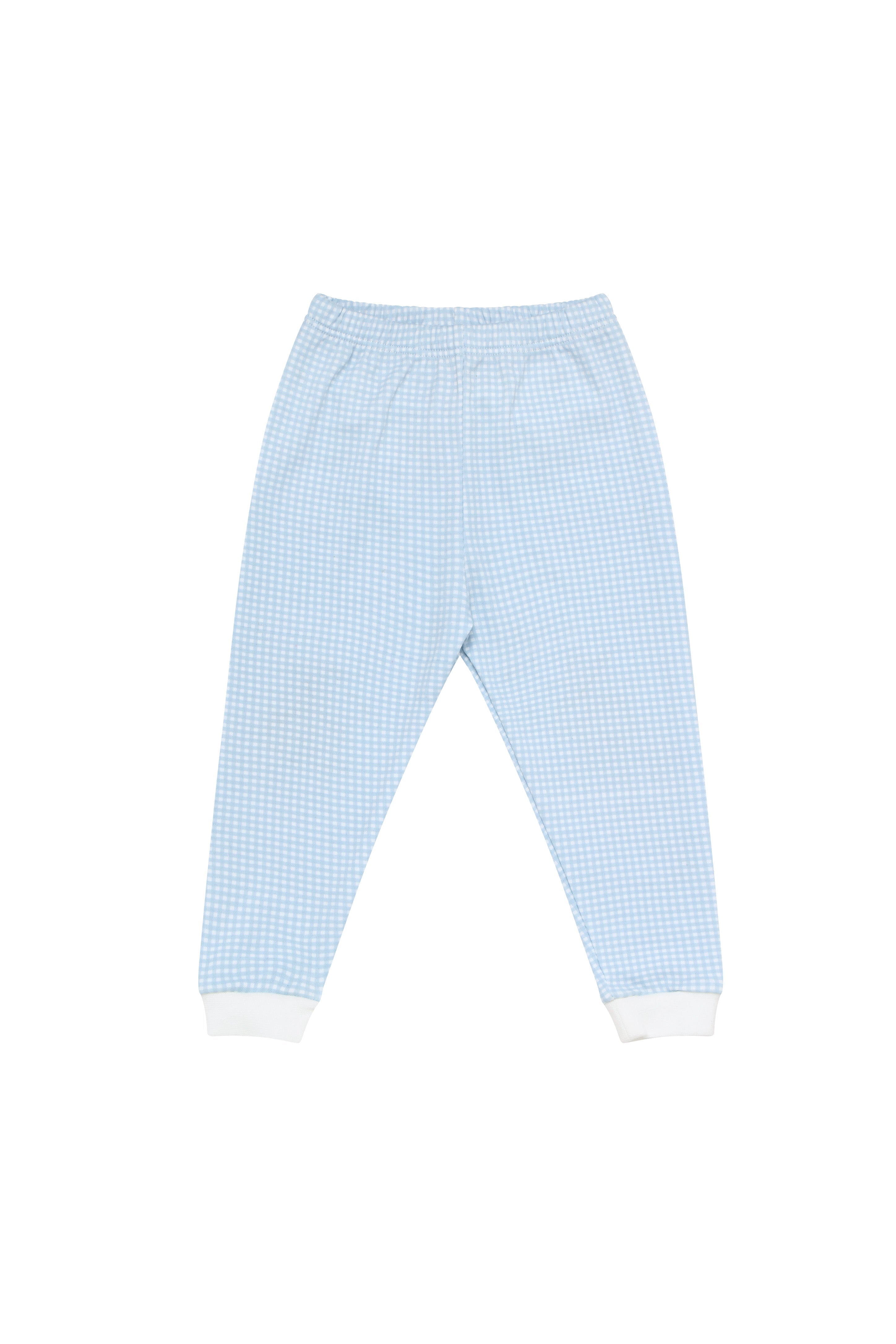 Baby Blue Gingham Pima Cotton Pajama Set
