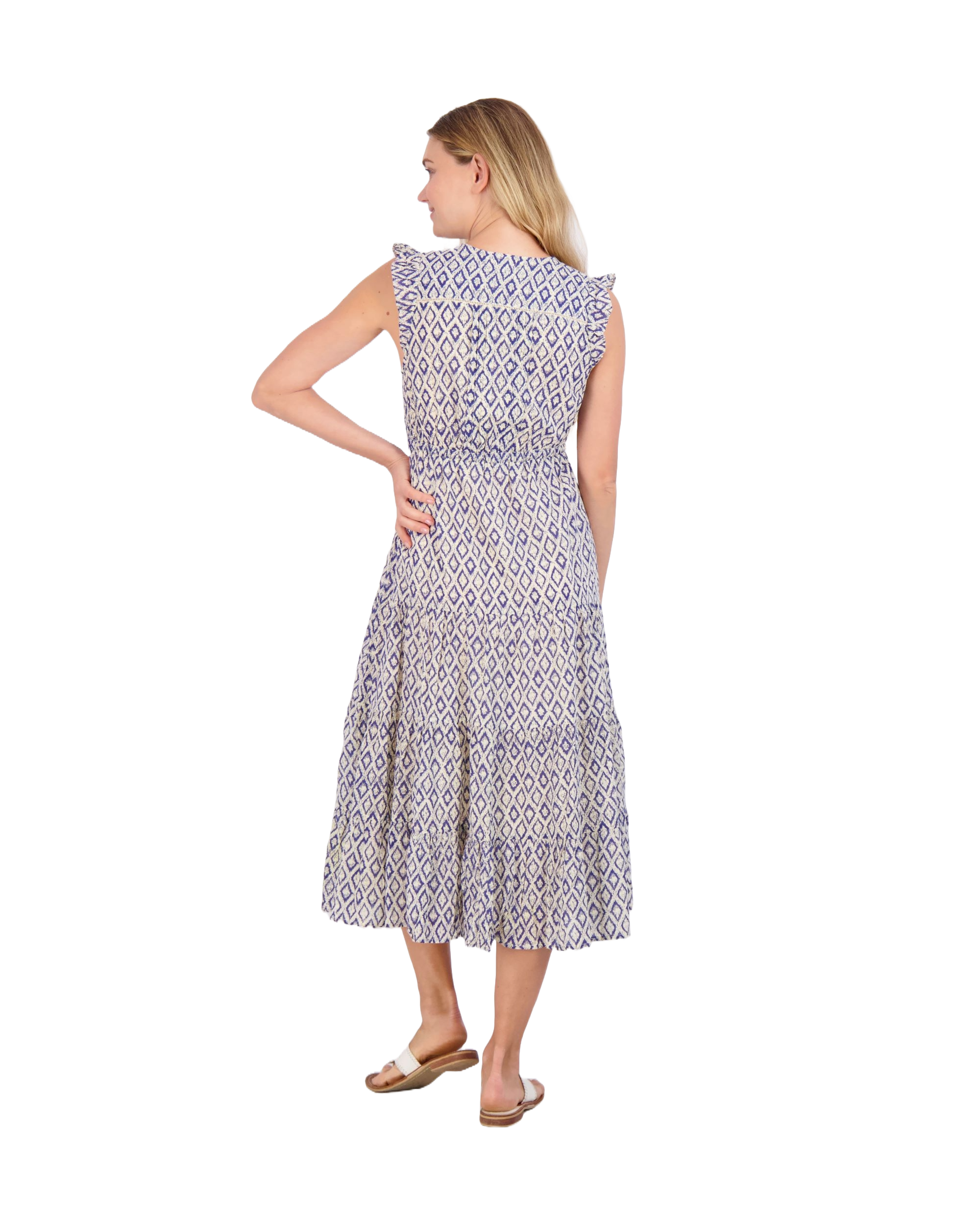 Giselle Women's Maxi Dress Navy Ikat