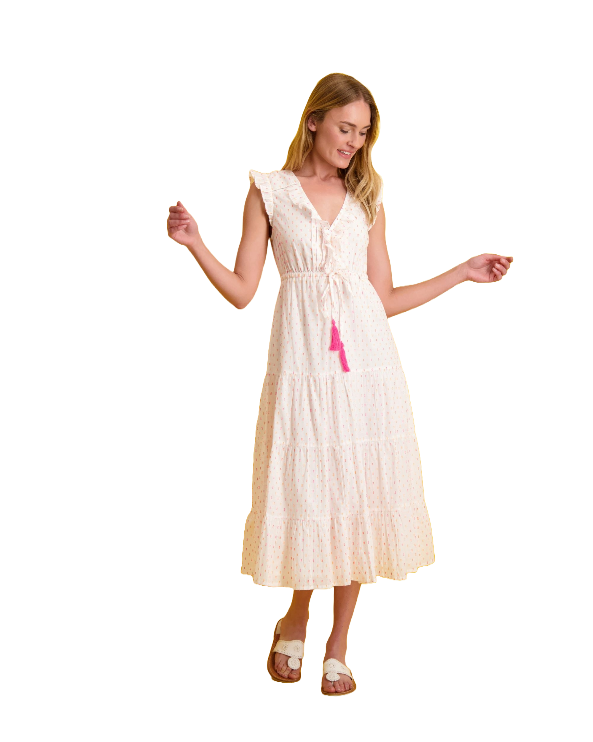 Giselle Women's Maxi Dress Neon Swiss Dot
