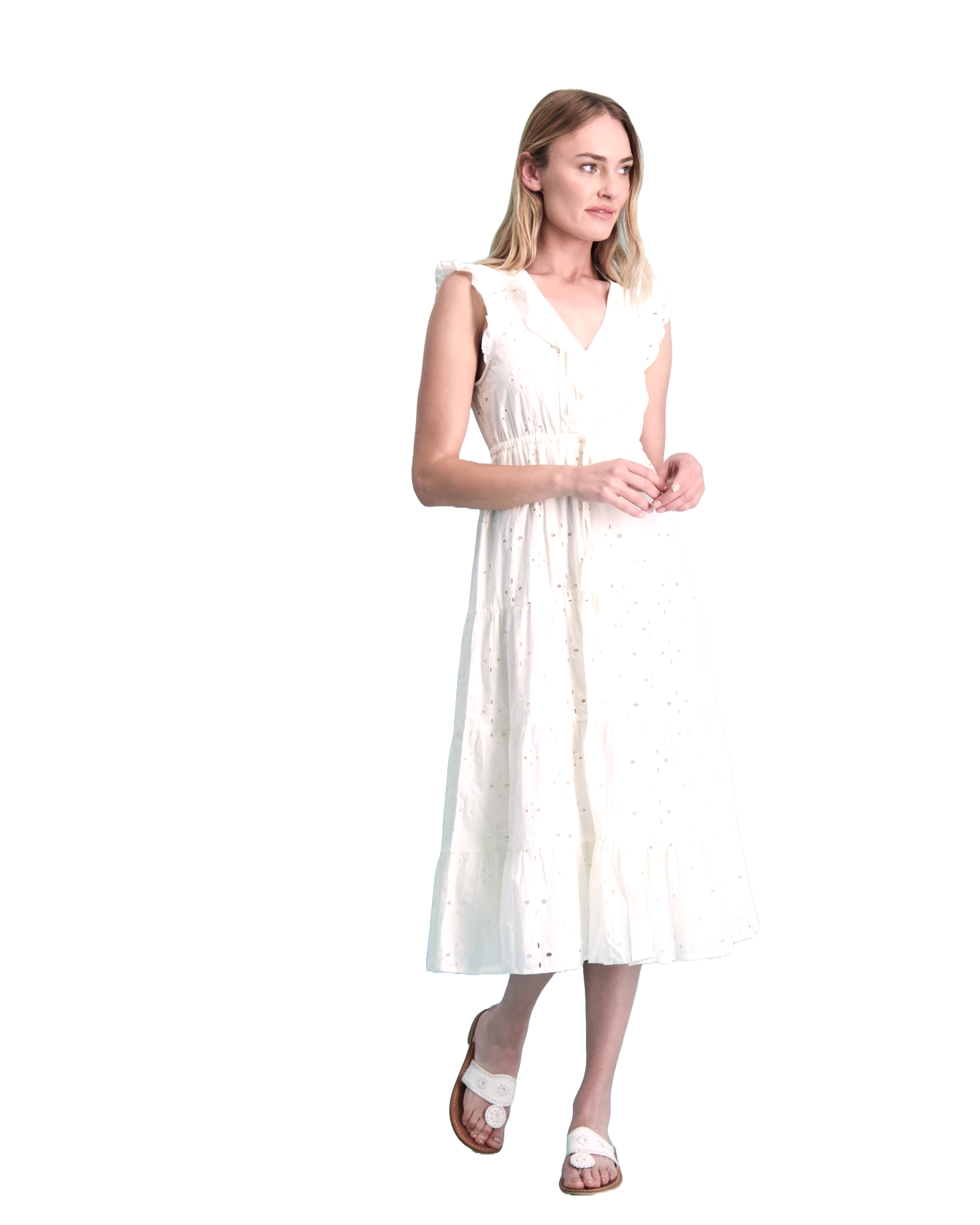 Giselle Women's Maxi Dress White Eyelet