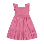 Girls Organic Cotton Flutter Sleeve Maxi Dress