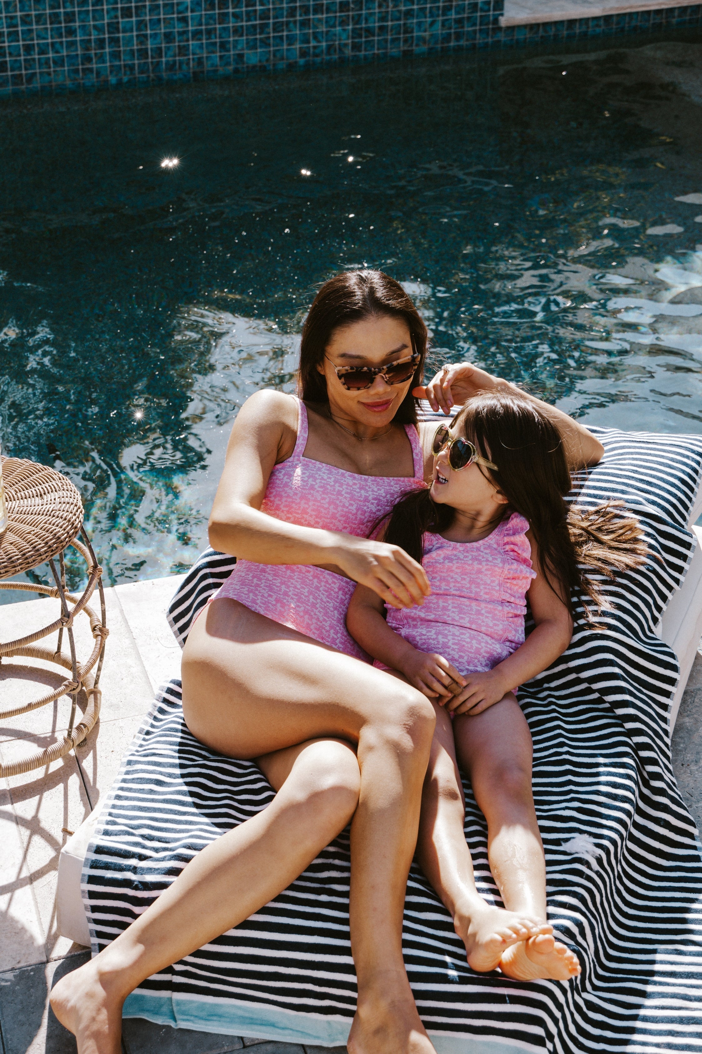 Little Adriana Ruffle One-Piece Swimsuit – Coral Weave
