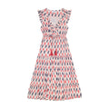 Giselle Women's Maxi Dress Cream Red Navy Ikat
