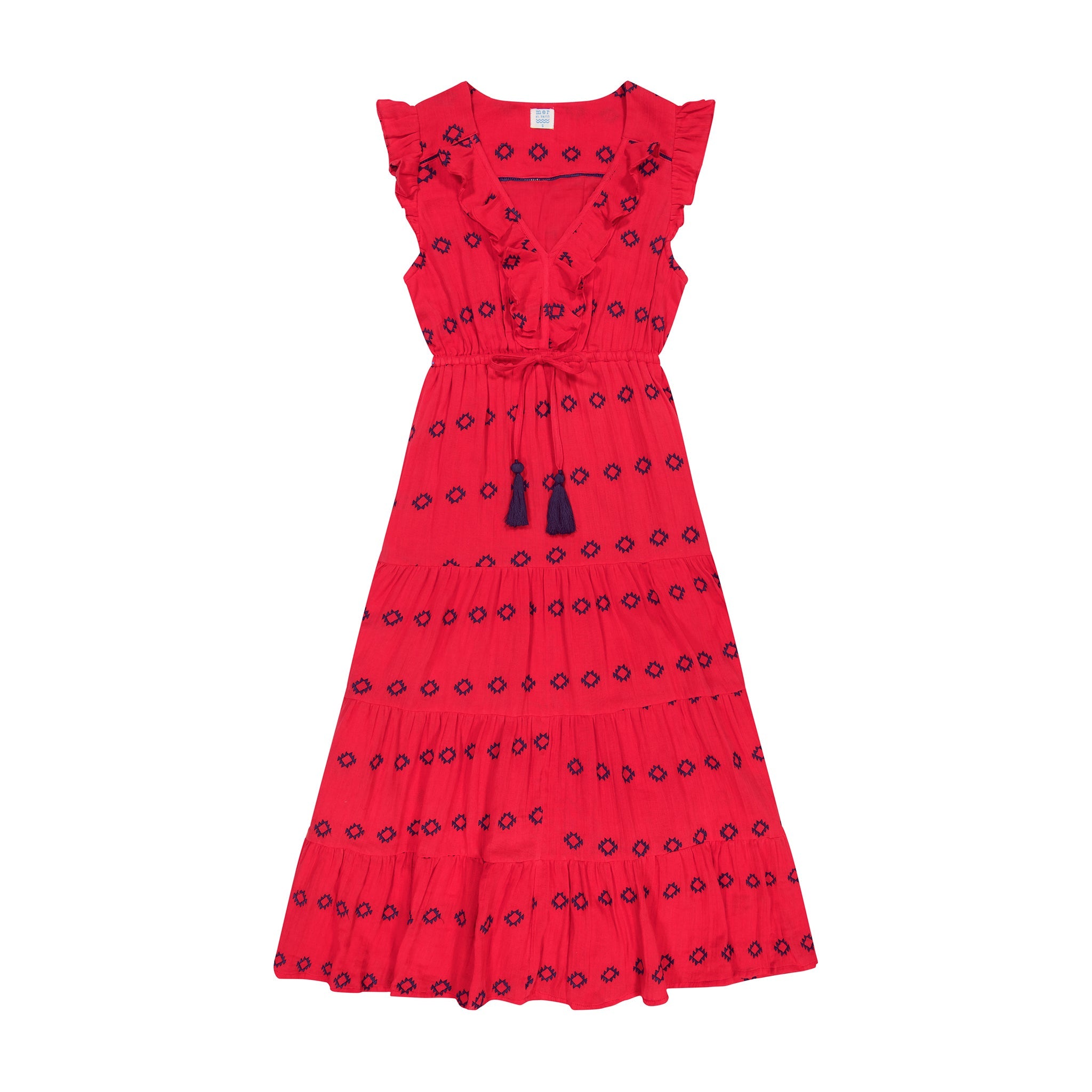 Giselle Women's Maxi Dress Red Embroidery
