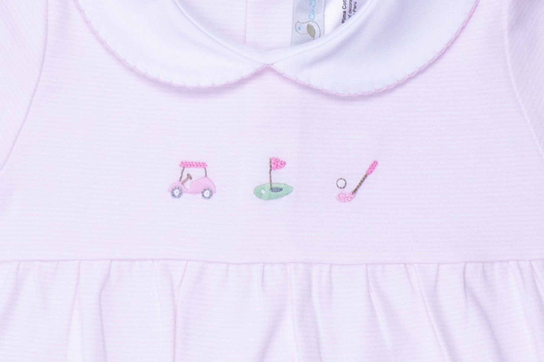 Baby Girl Pink Golf Round Collar Pima Dress
