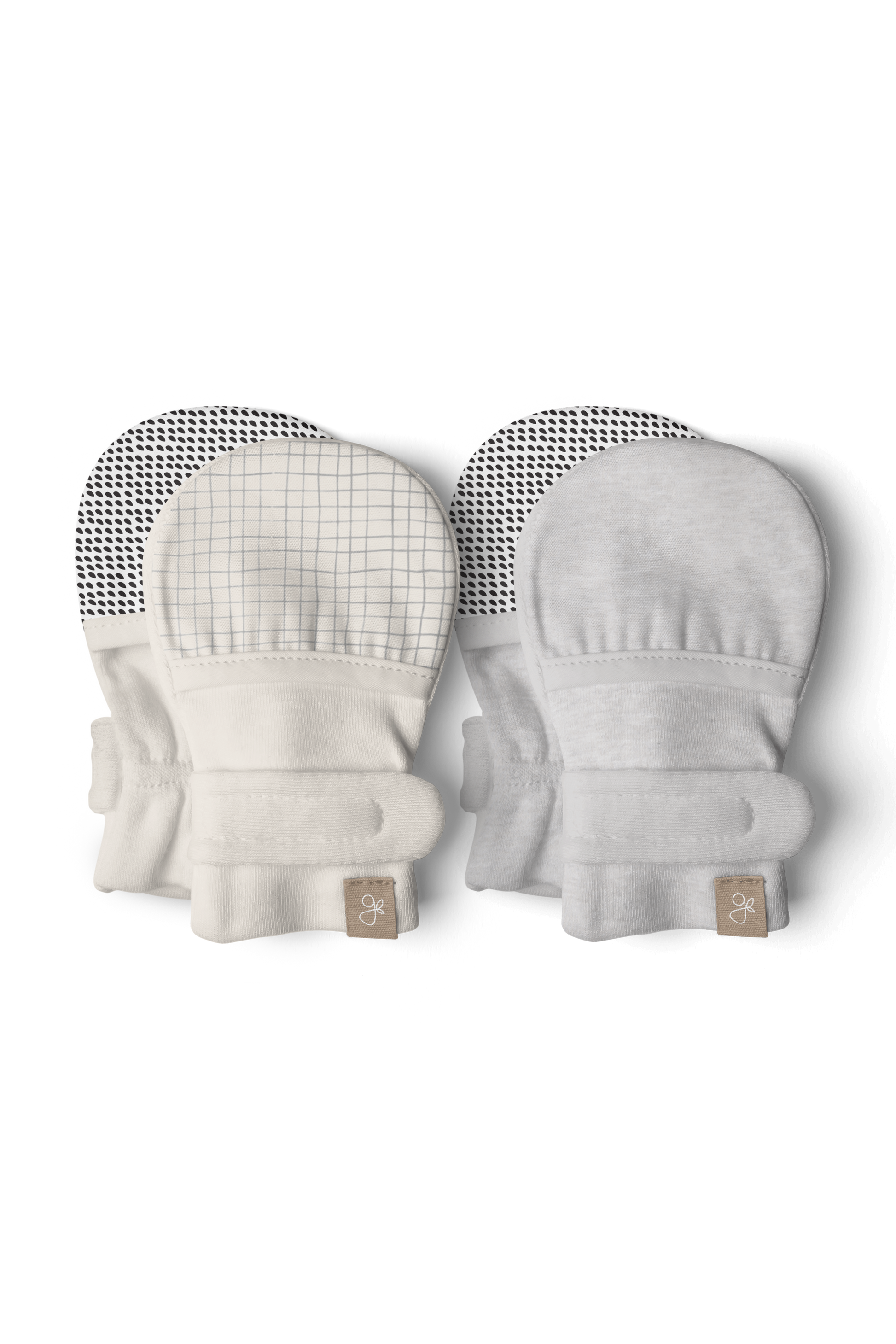 Stay-On Baby Mittens – Storm Gray + Gridlock (2-Pack)