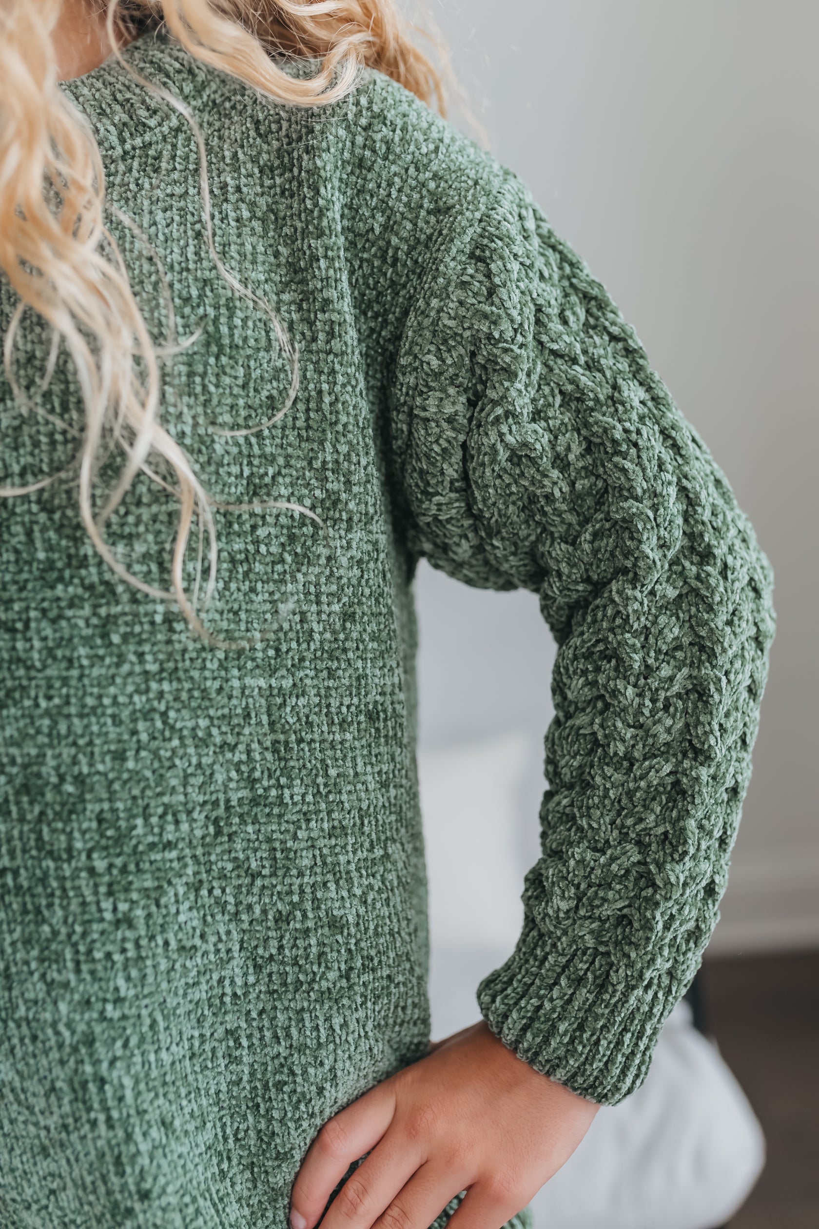 Green Chenille Nutcracker Bell Pant Set