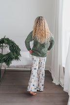 Green Chenille Nutcracker Bell Pant Set