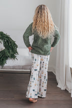 Green Chenille Nutcracker Bell Pant Set