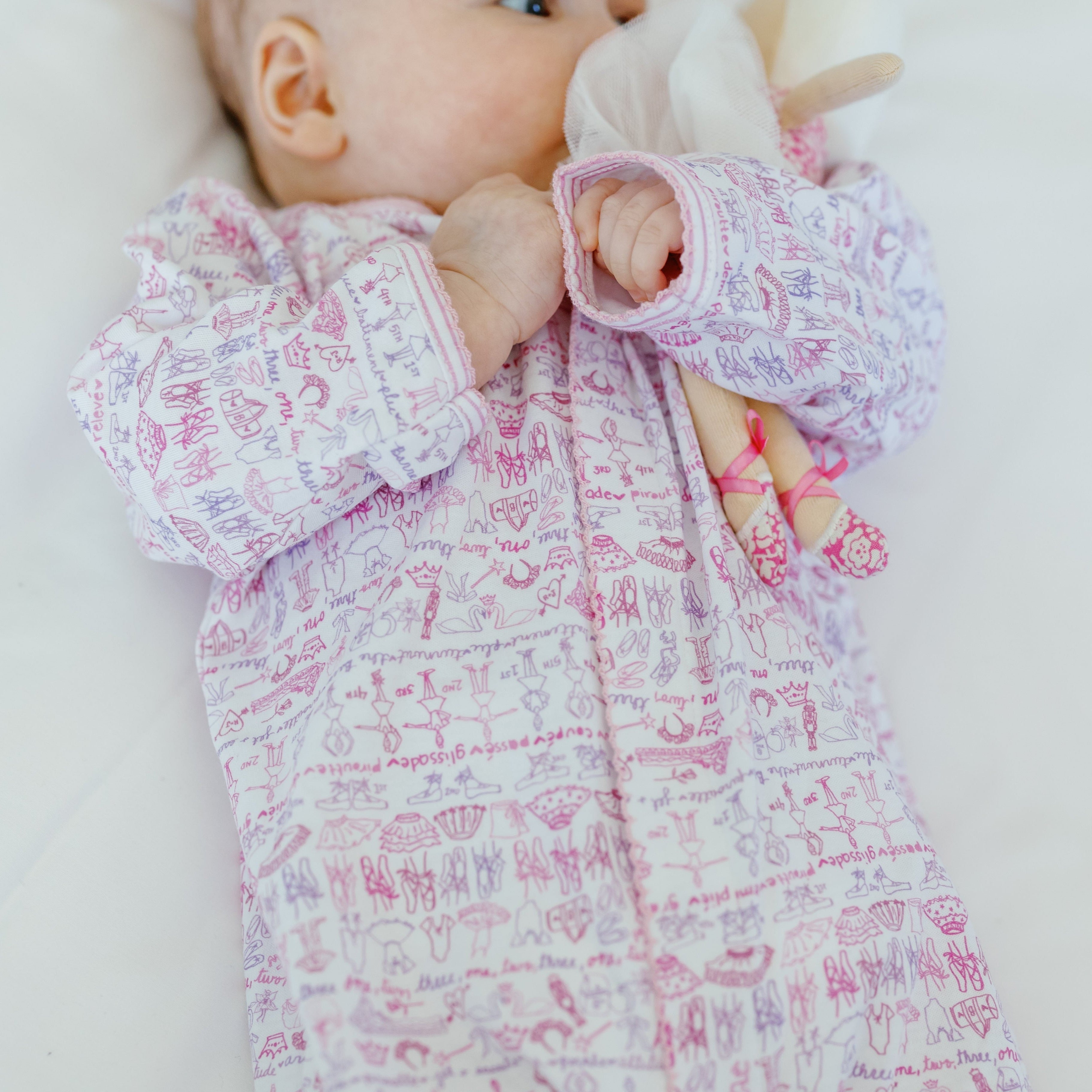 Baby Girl Ballet Snap Baby Pima Cotton Footie