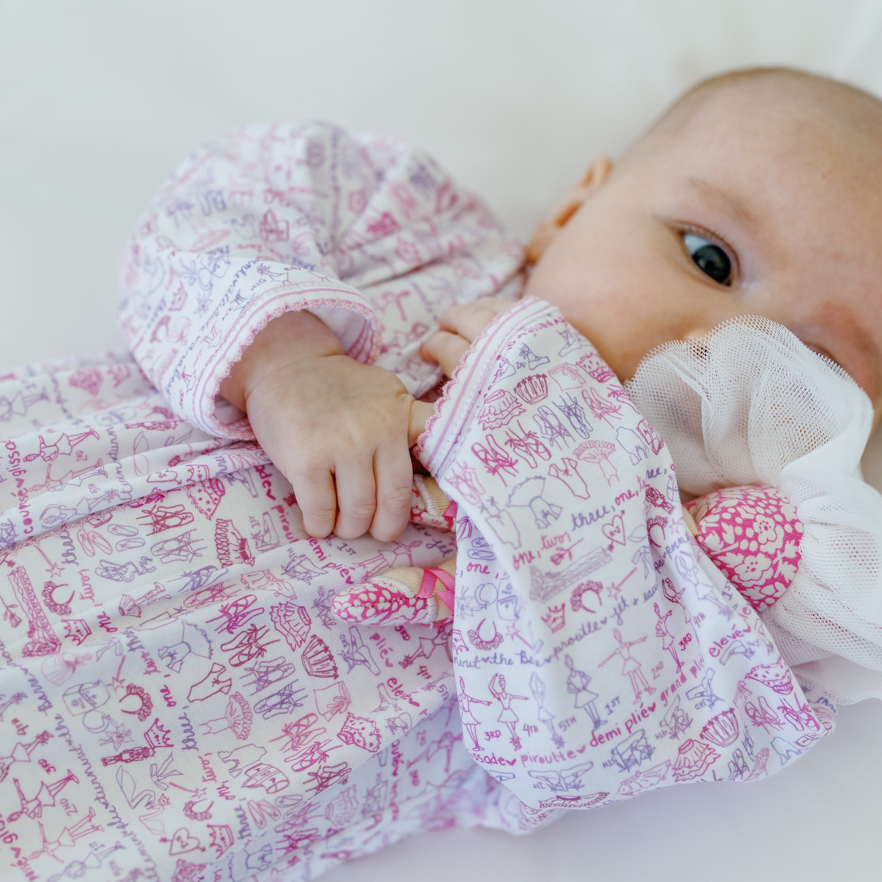 Baby Girl Ballet Snap Baby Pima Cotton Footie