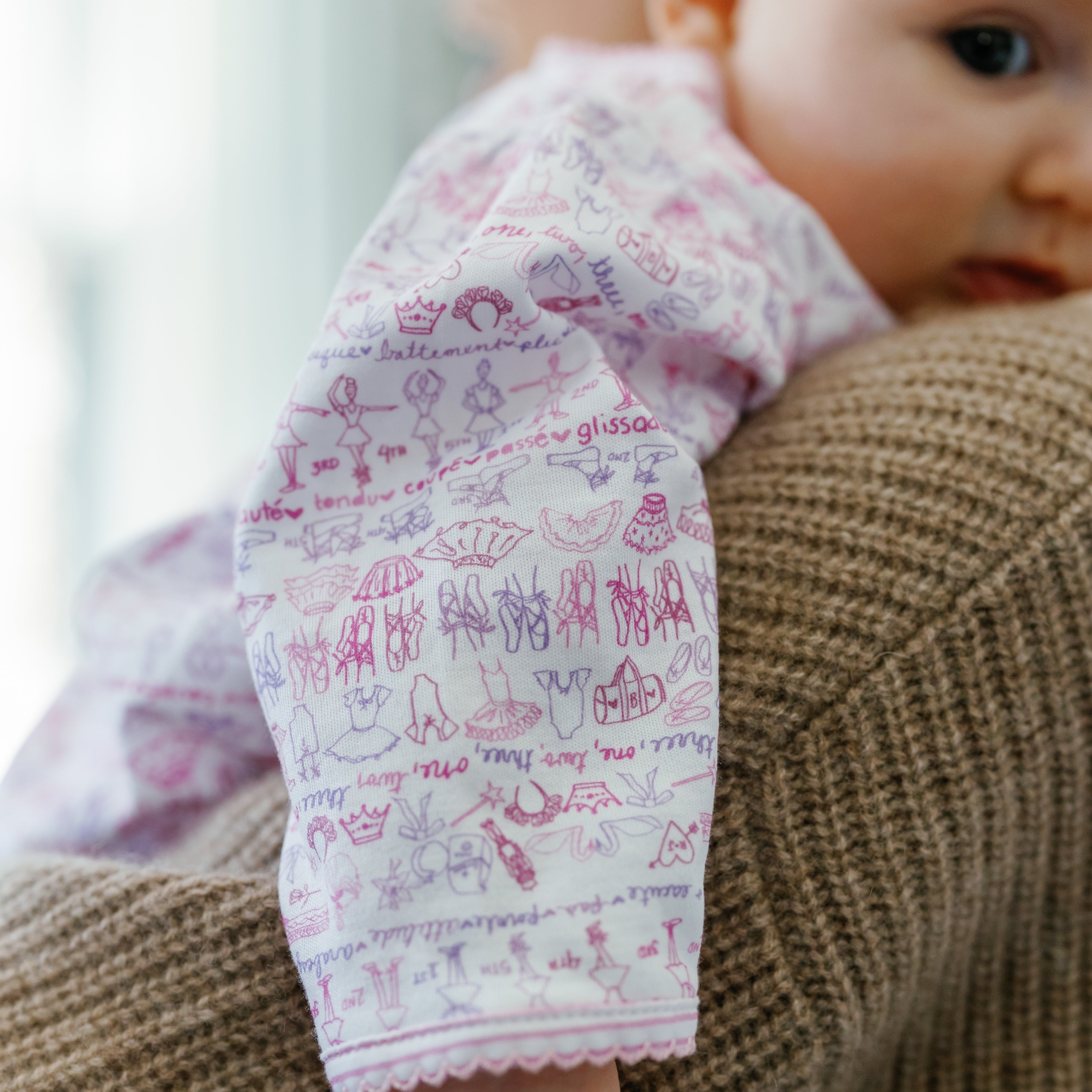 Baby Girl Ballet Snap Baby Pima Cotton Footie