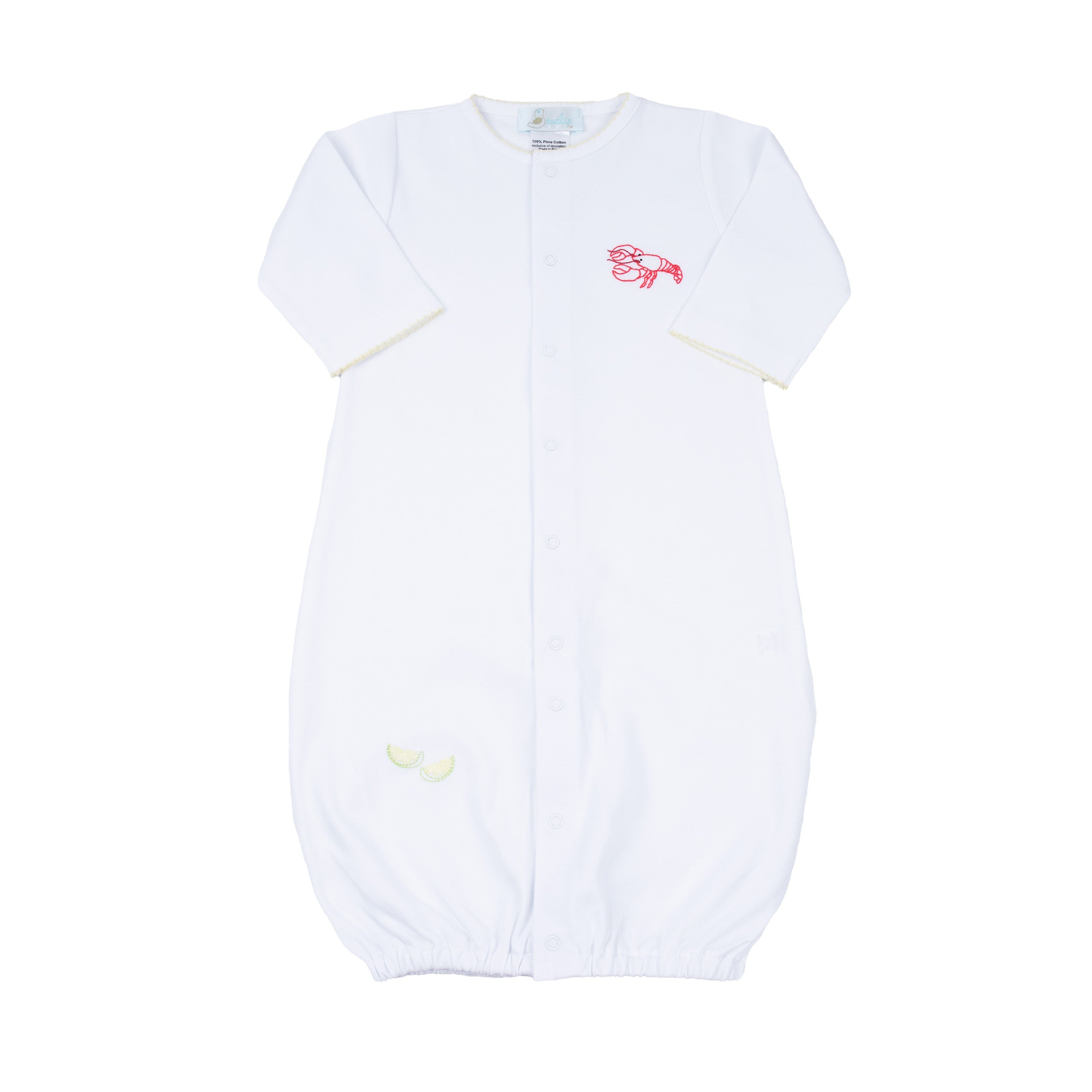 Boy Crawfish Pima Cotton Convertible Baby Gown