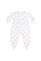 Pink Heart Print Smocked Footie