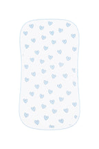 Blue Heart Print Burp Cloth