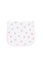 Pink Heart Print Burp Cloth