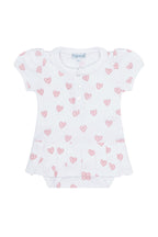 Baby Girl Pink Heart Print Pima Cotton Onesie Dress