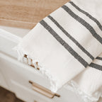 Haley Turkish Cotton + Bamboo Hand Towel - Two Stripe