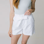 Women's Cinched Waist Linen Shorts