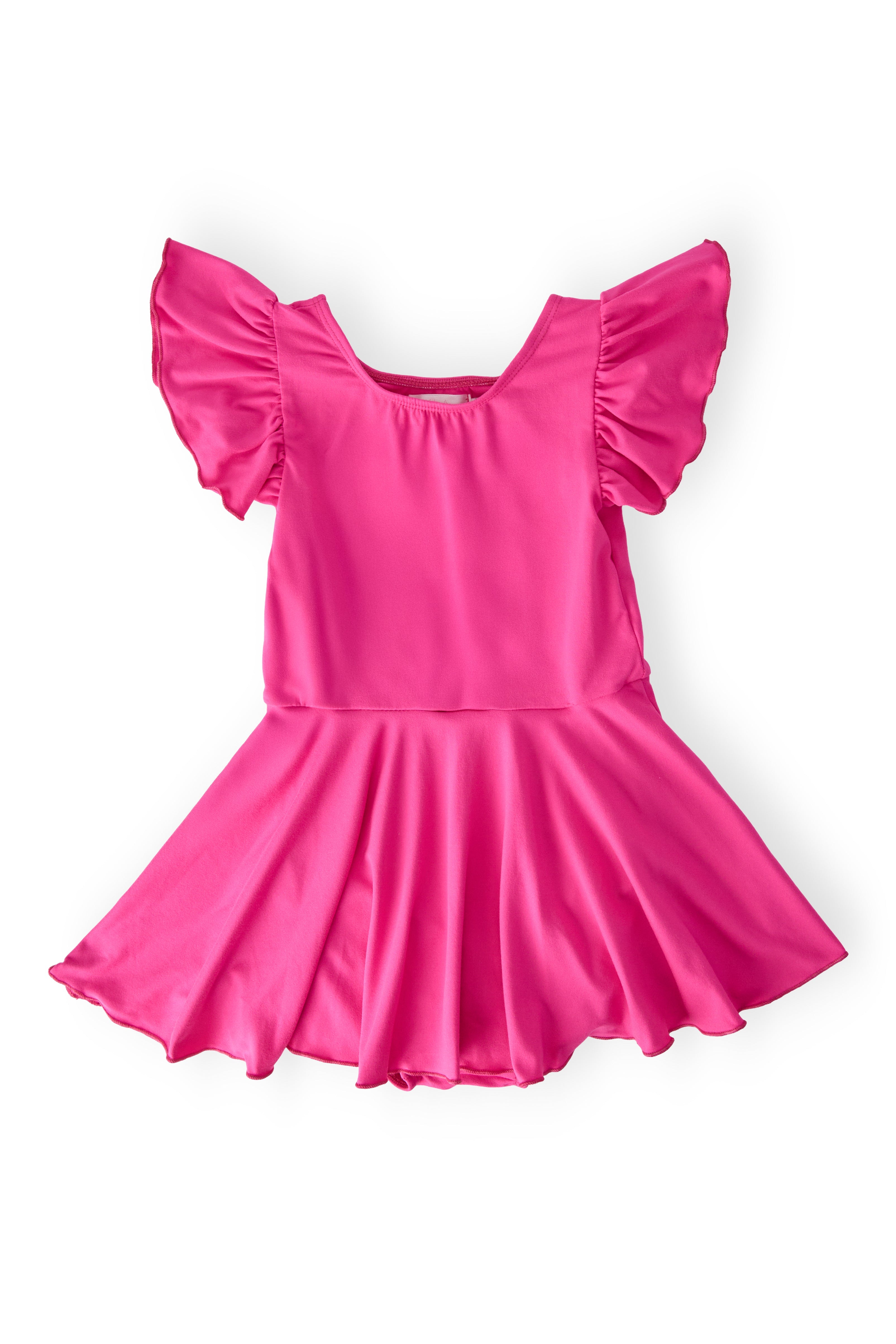 Hot Pink Shirt Sleeve Twirl Leotard